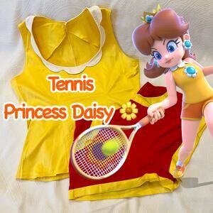 Princess Daisy Tennis Cosplay Size XS Mario Costume Sleeveless top and shorts